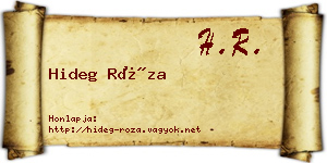 Hideg Róza névjegykártya